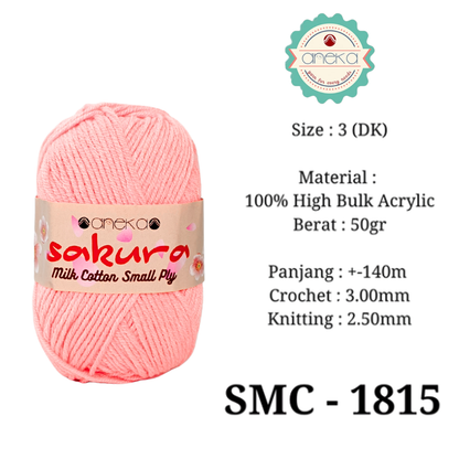 KATALOG - Benang Rajut Katun Susu 4 ply / Sakura SMALL PLY Milk Cotton Yarn - 2