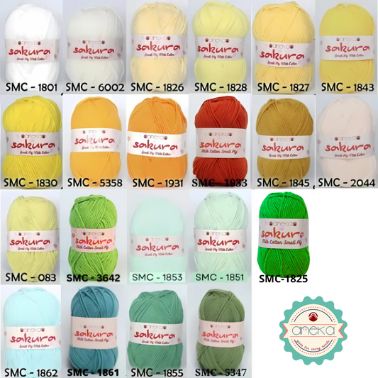 KATALOG - Benang Rajut Katun Susu 4 Ply / Sakura SMALL PLY Milk Cotton Yarn