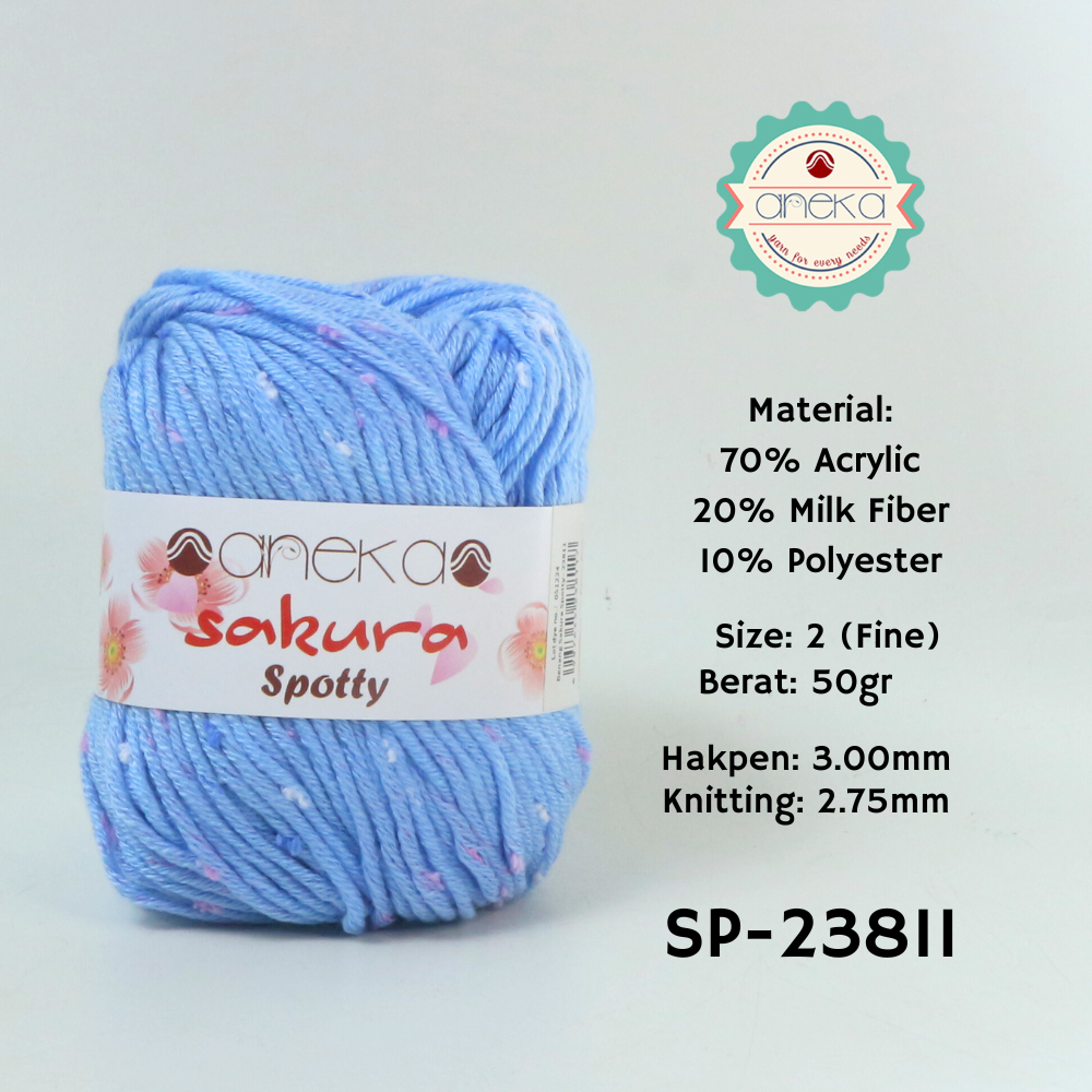 KATALOG - Benang Rajut Sakura Spotty Bintik Ungu