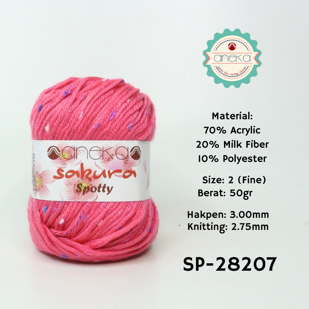 KATALOG - Benang Rajut Sakura Spotty Bintik Ungu