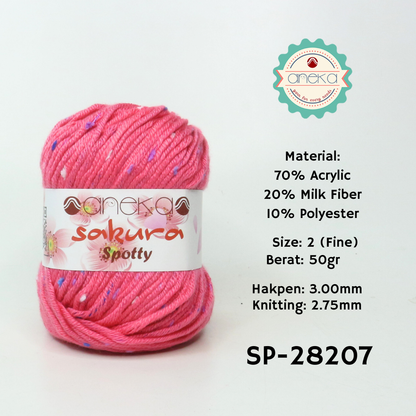KATALOG - Benang Rajut Sakura Spotty Bintik Ungu