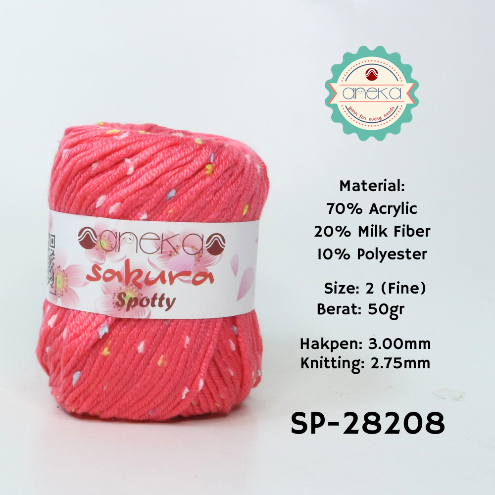KATALOG - Benang Rajut Sakura Spotty Bintik Kuning