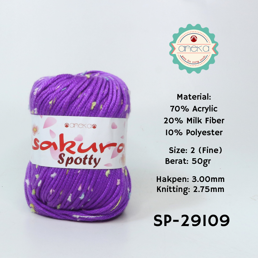 KATALOG - Benang Rajut Sakura Spotty Bintik Kuning