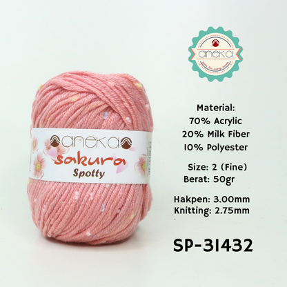 KATALOG - Benang Rajut Sakura Spotty Bintik Kuning
