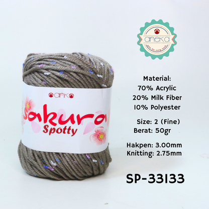 KATALOG - Benang Rajut Sakura Spotty Bintik Ungu