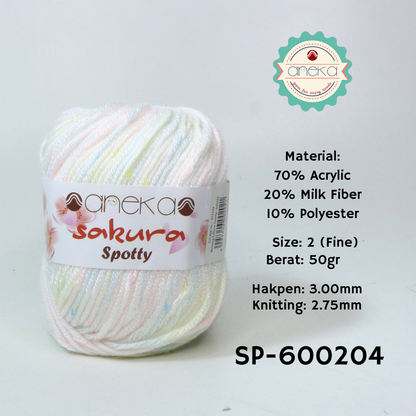 KATALOG - Benang Rajut Sakura Spotty Bintik Kuning