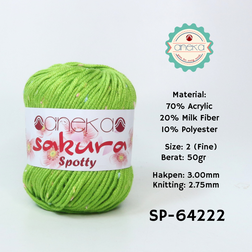 KATALOG - Benang Rajut Sakura Spotty Bintik Kuning