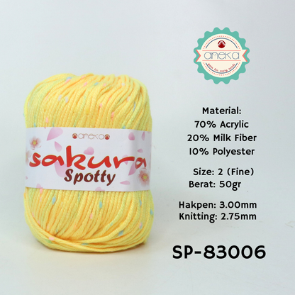 KATALOG - Benang Rajut Sakura Spotty Bintik Kuning