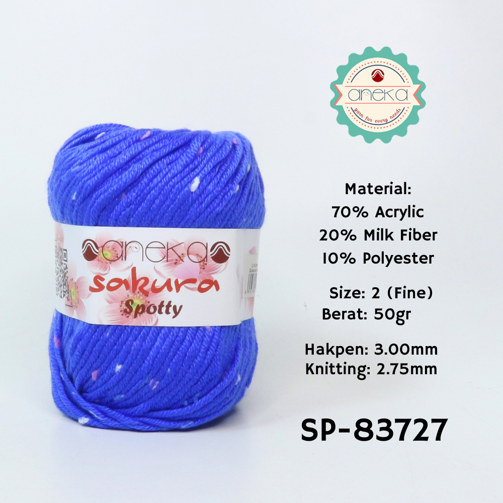KATALOG - Benang Rajut Sakura Spotty Bintik Ungu
