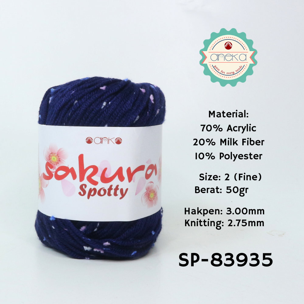 KATALOG - Benang Rajut Sakura Spotty Bintik Ungu