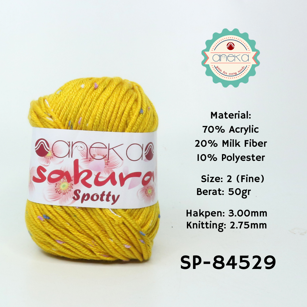 KATALOG - Benang Rajut Sakura Spotty Bintik Ungu