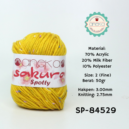 KATALOG - Benang Rajut Sakura Spotty Bintik Ungu