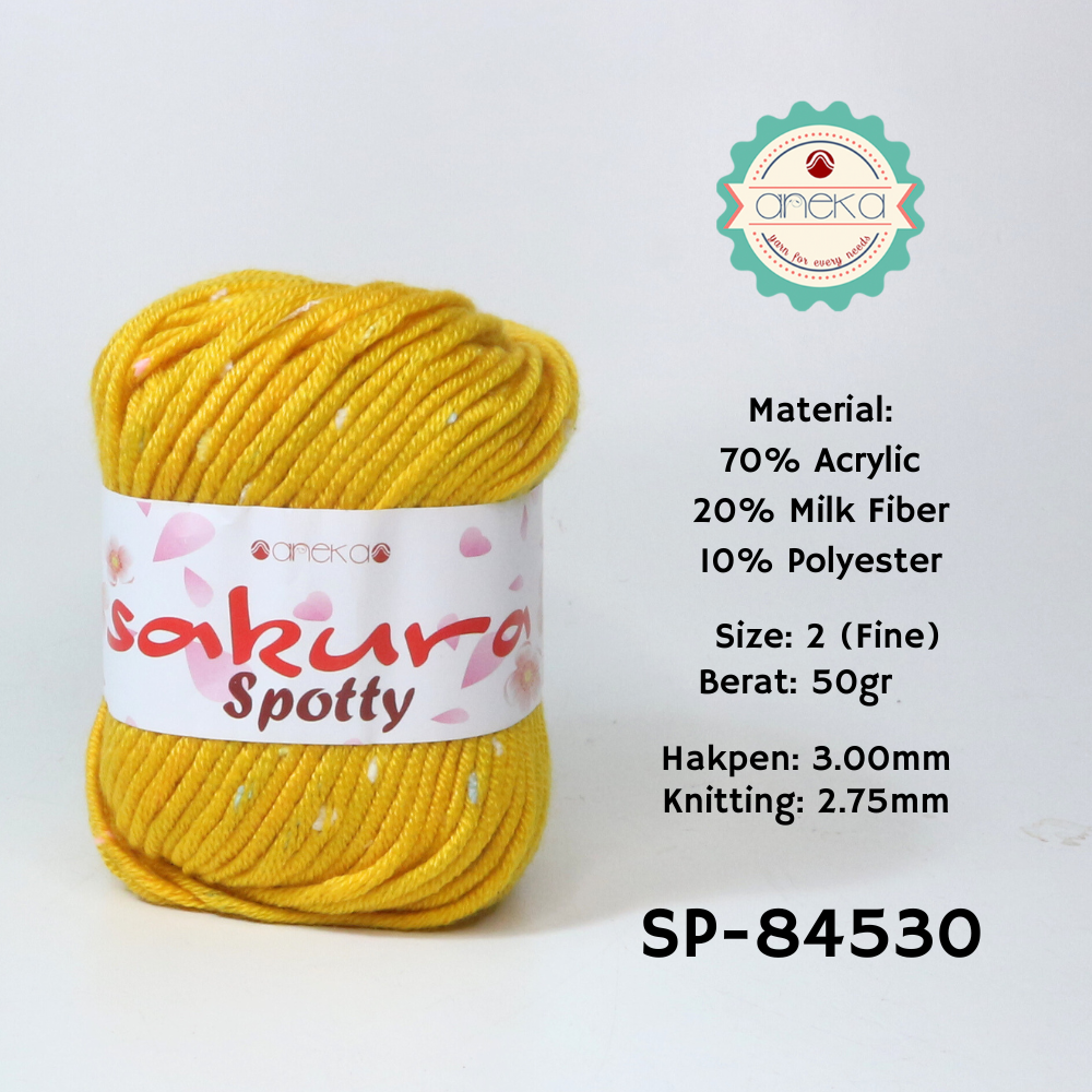 KATALOG - Benang Rajut Sakura Spotty Bintik Kuning
