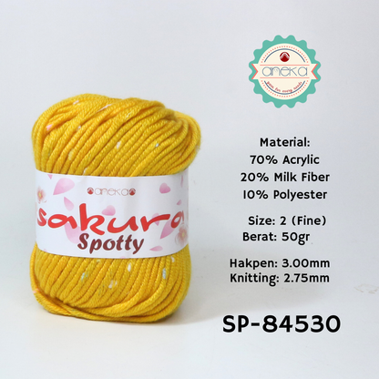 KATALOG - Benang Rajut Sakura Spotty Bintik Kuning