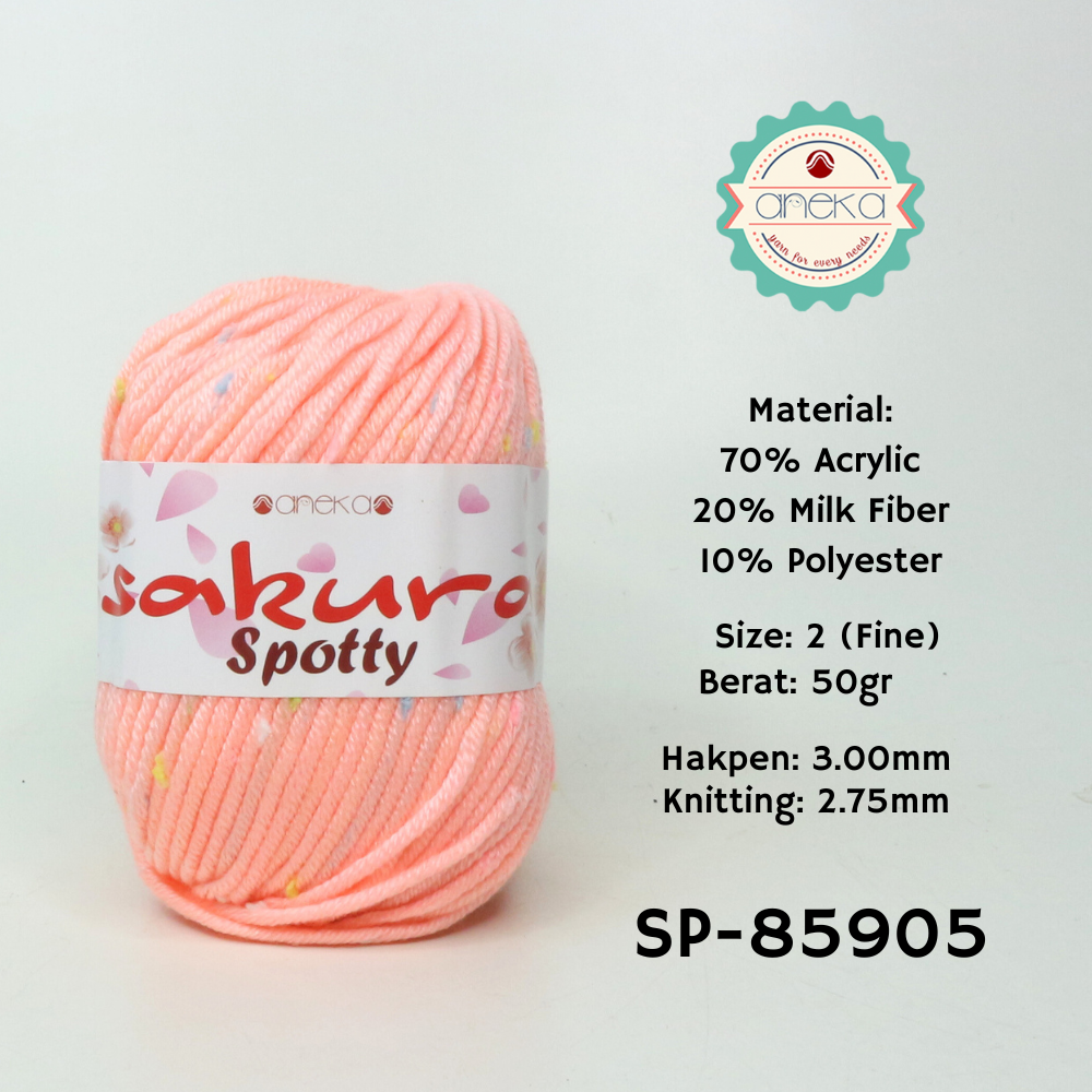 KATALOG - Benang Rajut Sakura Spotty Bintik Kuning