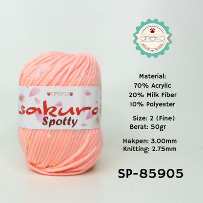 KATALOG - Benang Rajut Sakura Spotty Bintik Kuning