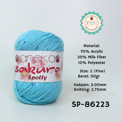 KATALOG - Benang Rajut Sakura Spotty Bintik Ungu