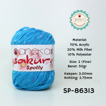 KATALOG - Benang Rajut Sakura Spotty Bintik Ungu
