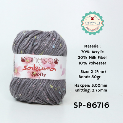 KATALOG - Benang Rajut Sakura Spotty Bintik Kuning