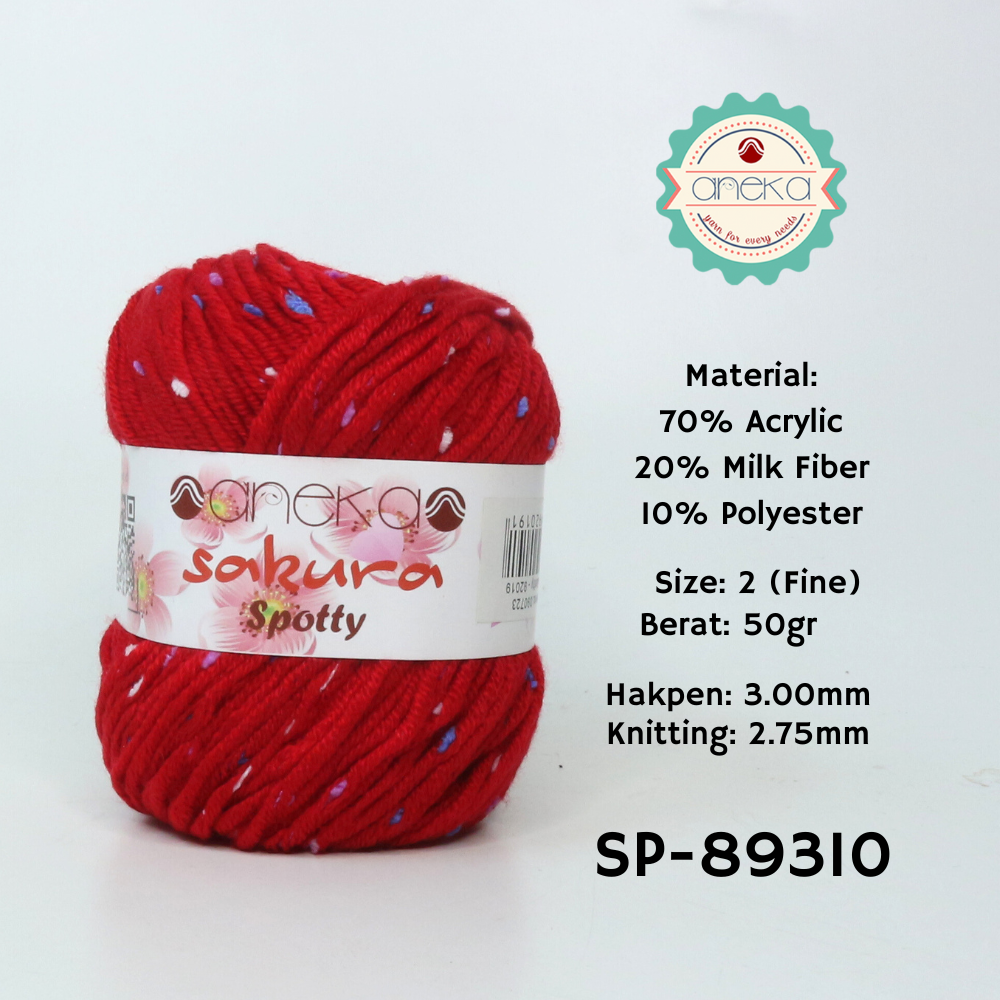 KATALOG - Benang Rajut Sakura Spotty Bintik Ungu