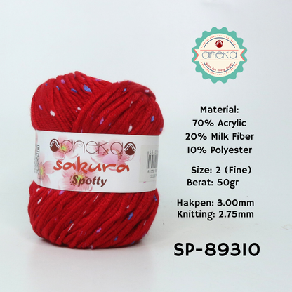 KATALOG - Benang Rajut Sakura Spotty Bintik Ungu