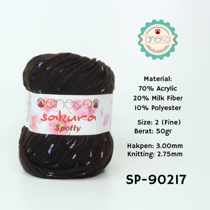 KATALOG - Benang Rajut Sakura Spotty Bintik Ungu