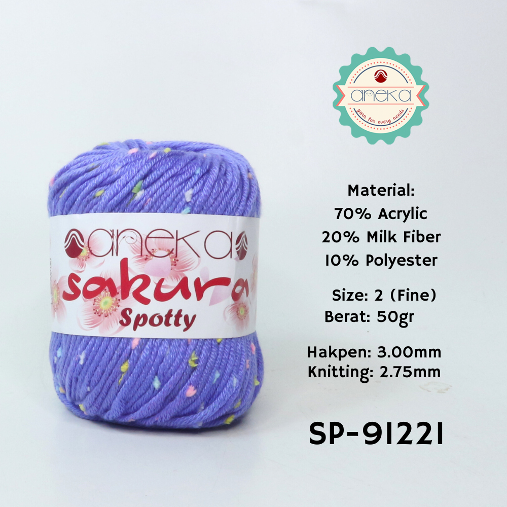 KATALOG - Benang Rajut Sakura Spotty Bintik Kuning