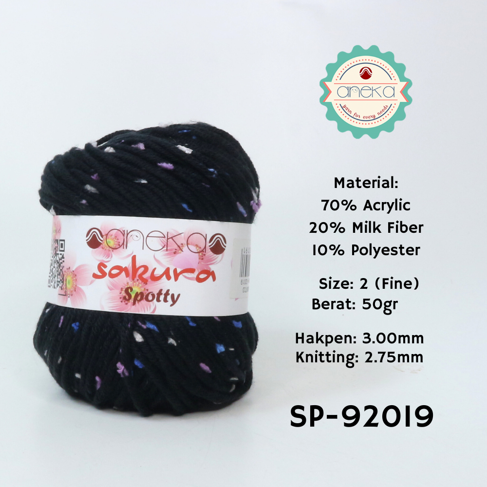 KATALOG - Benang Rajut Sakura Spotty Bintik Ungu