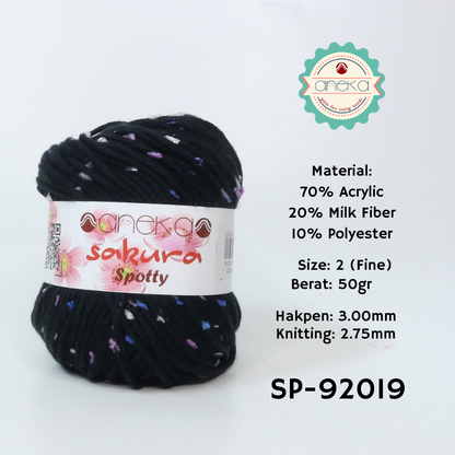 KATALOG - Benang Rajut Sakura Spotty Bintik Ungu