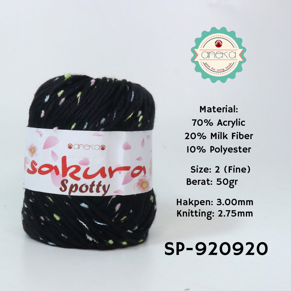 KATALOG - Benang Rajut Sakura Spotty Bintik Kuning