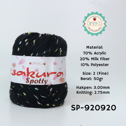 KATALOG - Benang Rajut Sakura Spotty Bintik Kuning