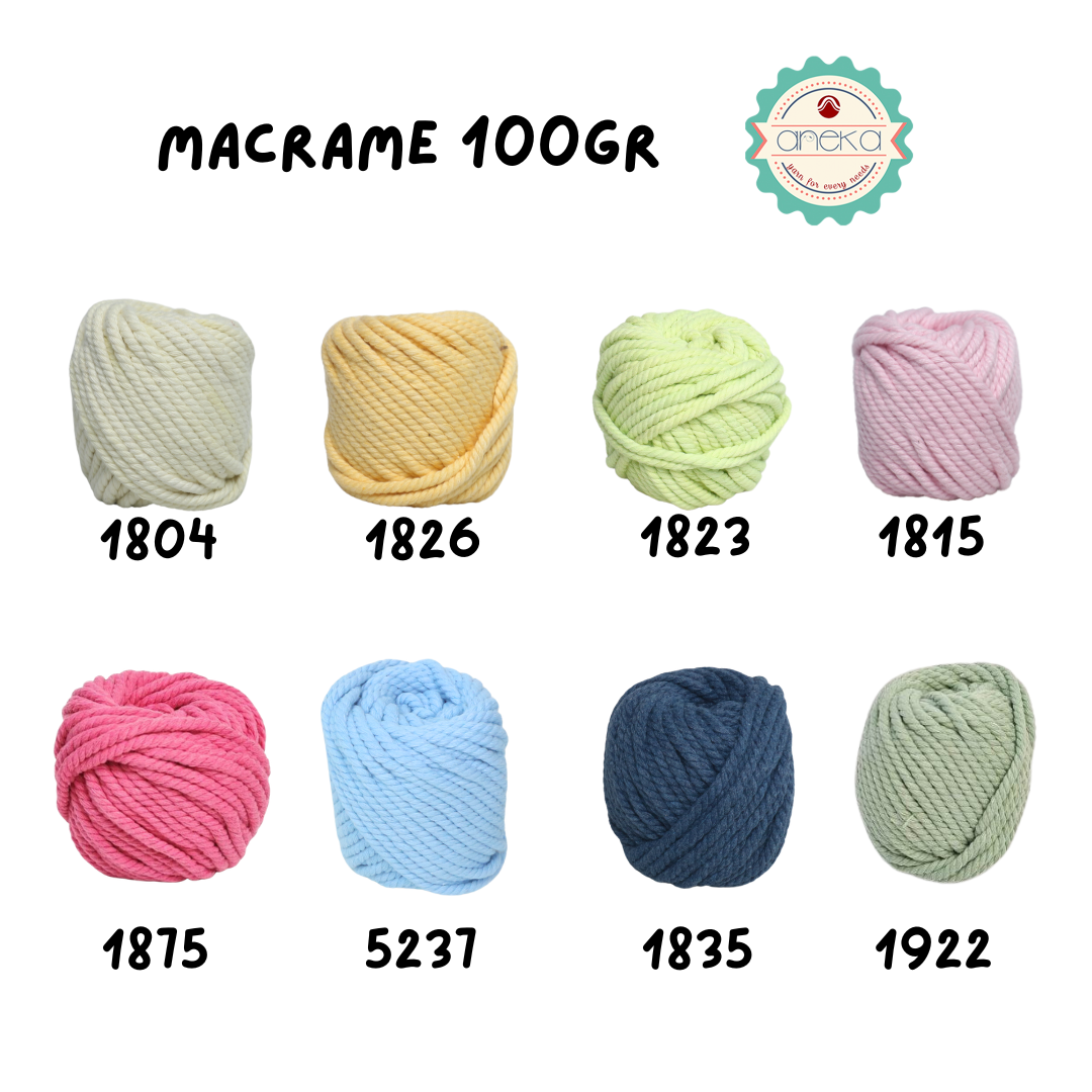 CATALOG - Colored cotton rope/macrame rope 100 gr - 4mm