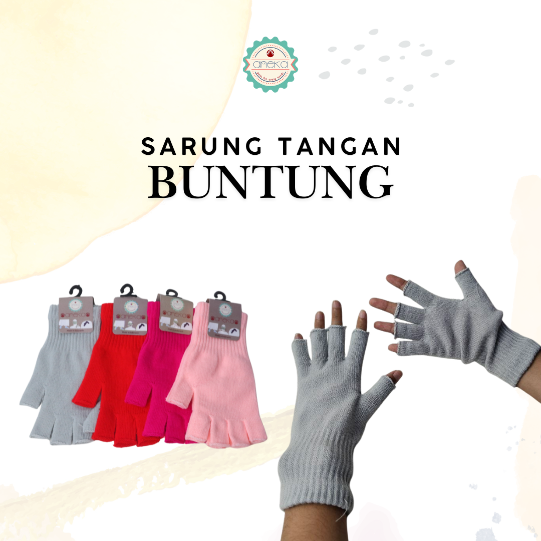 KATALOG - Sarung Tangan Dewasa  Buntung Polos / Knit Gloves