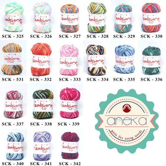 KATALOG - Benang Rajut Katun Susu Sakura Milk Cotton Chunky Mix Sembur PART 3