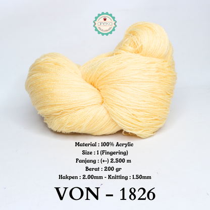 KATALOG - Benang Rajut Wool / Wol / Siet Yarn 200 gram VONEL (BENTUK HANK, TIDAK DIGULUNG) PART 1