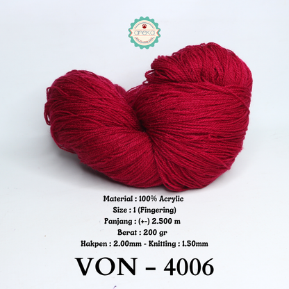 KATALOG - Benang Rajut Wool / Wol / Siet Yarn 200 gram VONEL (BENTUK HANK, TIDAK DIGULUNG) PART 1
