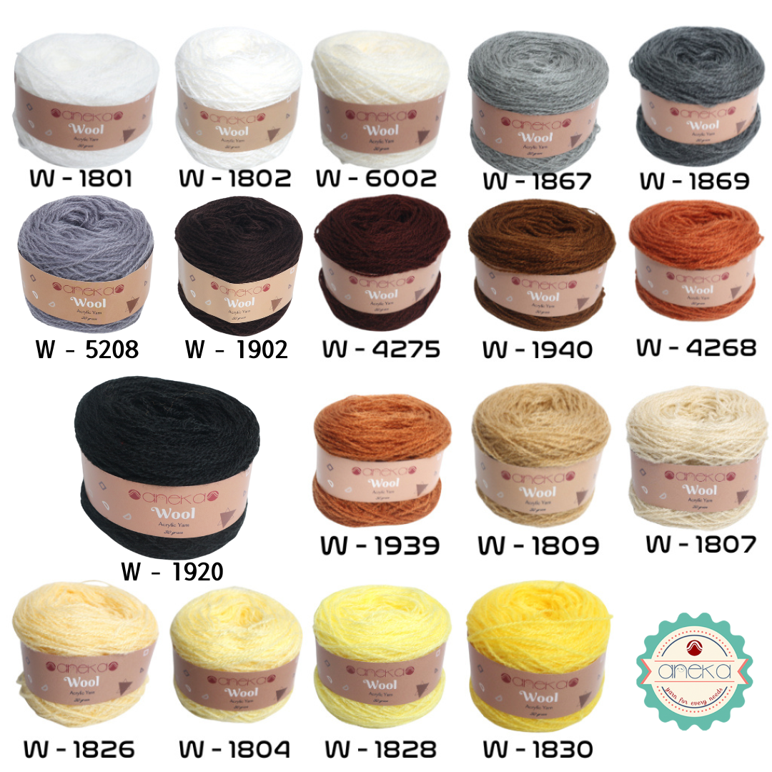 KATALOG - Benang Rajut Wool / Wol / Siet Yarn Vonel 30 dan 50 gram - PART 1