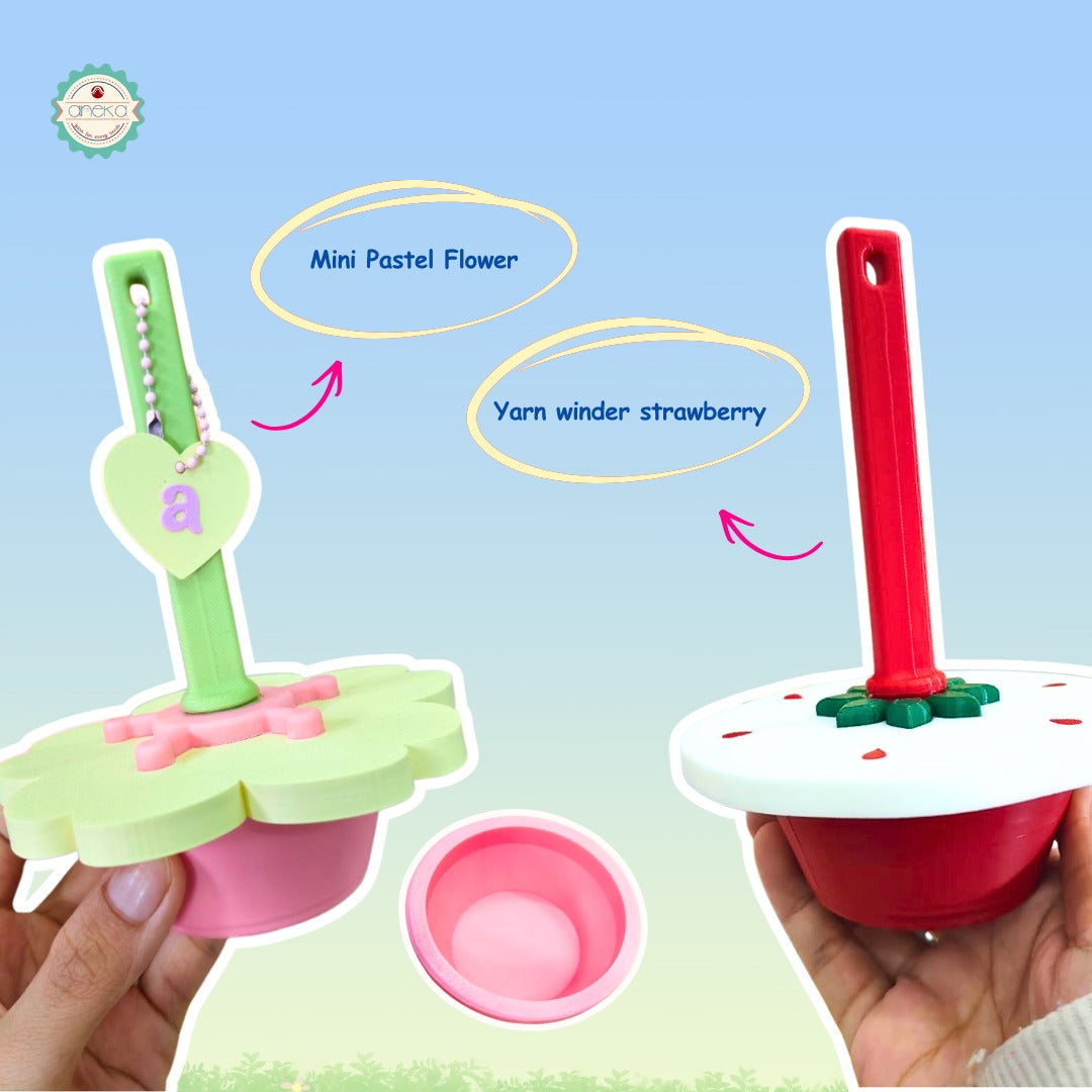 KATALOG - [PREORDER] 3D Print MIni Blossom Yarn Dispenser Holder / Wadah Benang Portable Lucu