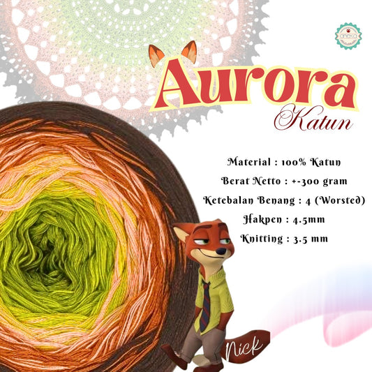 KATALOG - Benang Rajut Knitting Aurora Katun Gradasi / Cotton Yarn Rianbow Mix Colors