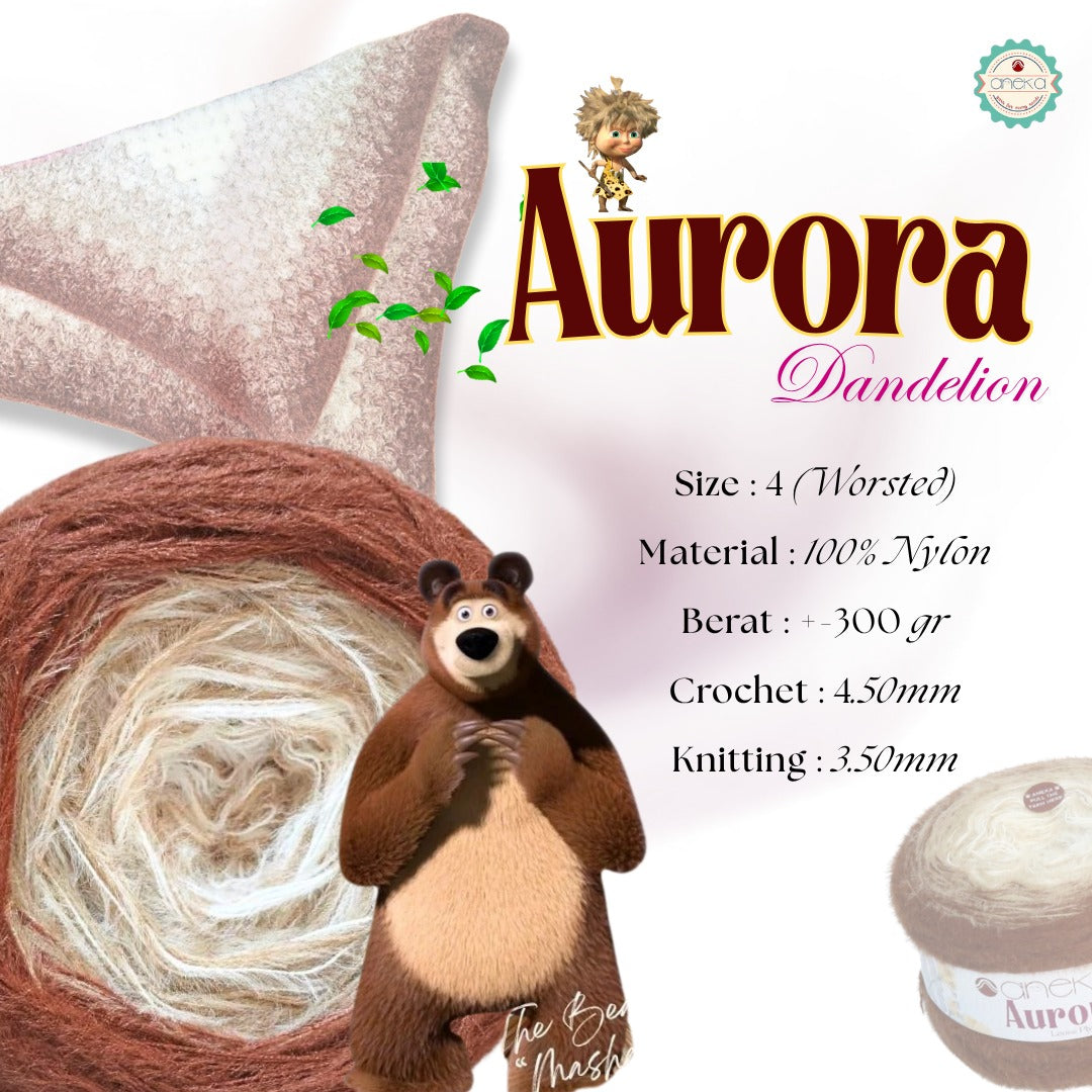 ANEKA - Benang Rajut Knitting Aurora Dandelion Nylon / Mix Colors Sembur Nilon Yarn
