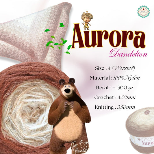 ANEKA - Benang Rajut Knitting Aurora Dandelion Nylon / Mix Colors Sembur Nilon Yarn