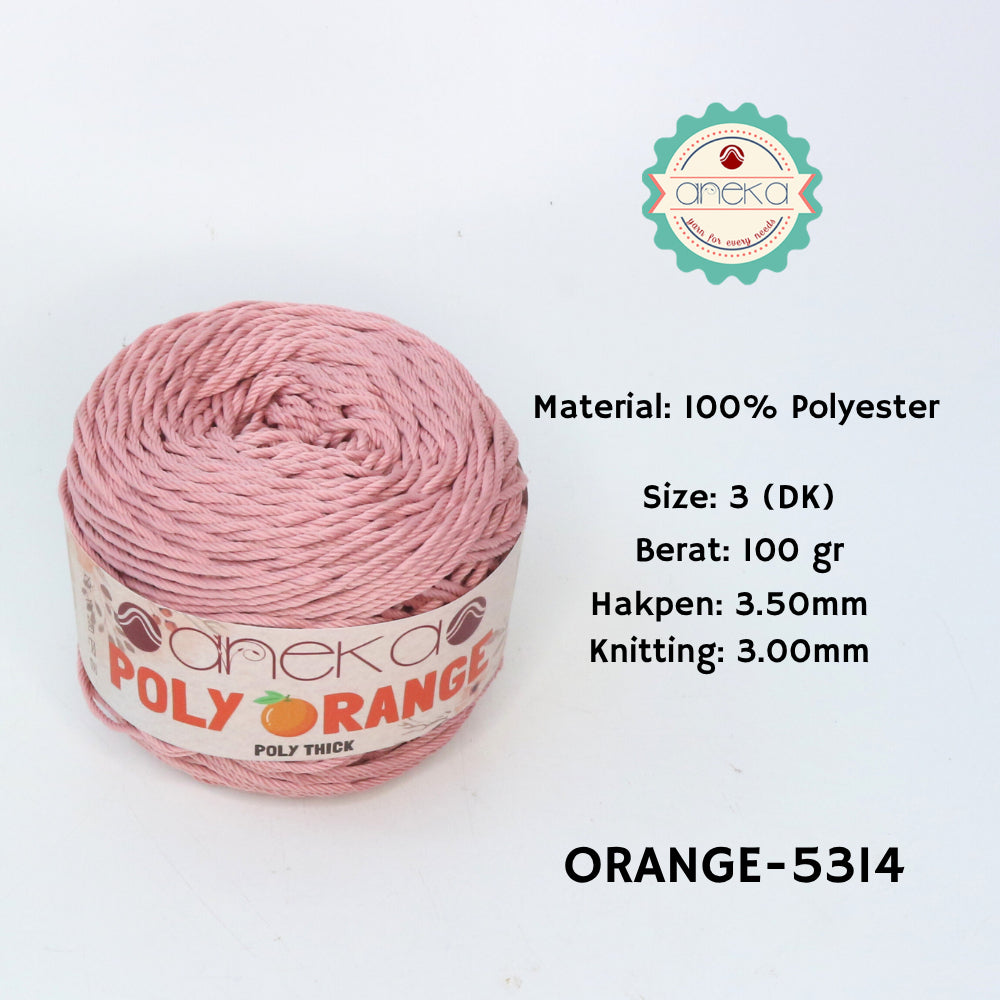 KATALOG - Benang Rajut Poly Orange / PolyThick / Polyester Crochet Knitting Yarn