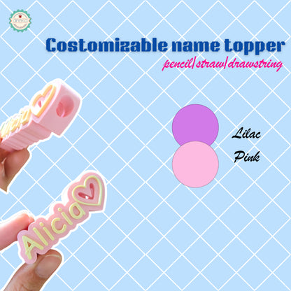ANEKA - 3D Print Customizable Name Topper for Pecil / Straw / Drawsting Accessories / Aksesoris Pensil