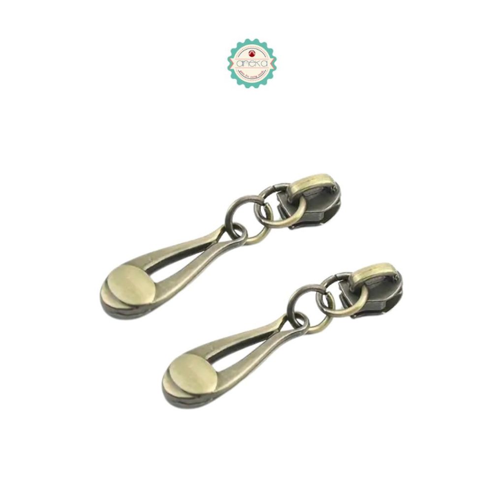 ANEKA - [2PCS] Kepala Ritsleting Bulir No. 3 / Pull Up Zipper Tears Water Drop Premium