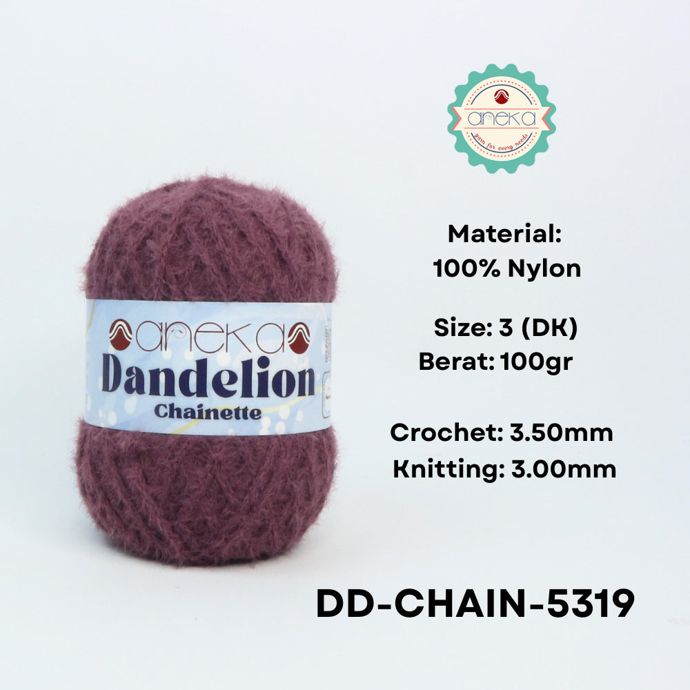 KATALOG - Benang Rajut Knitting Dandelion Chainette / Crochet Yarn Nylon / Nilon