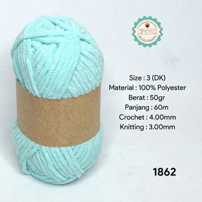 KATALOG - [GRADE B] Benang Rajut Mini Chenille / Crochet Knitting Yarn