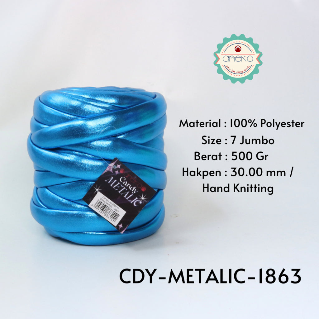 KATALOG - Benang Rajut Candy Metalik / Chunky Metalic Yarn Crochet Knitting Yarn