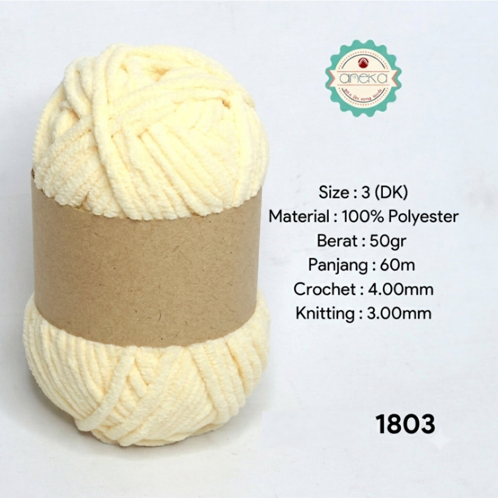 KATALOG - [GRADE B] Benang Rajut Mini Chenille / Crochet Knitting Yarn