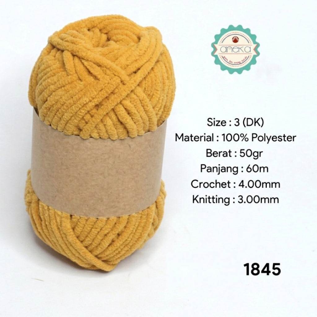 KATALOG - [GRADE B] Benang Rajut Mini Chenille / Crochet Knitting Yarn