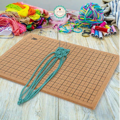 ANEKA - Papan Kerajinan Makrame Tali Menali / Macrame Board DIY Pins Kit / Knotting String / Double Sided Grid Board for Braiding